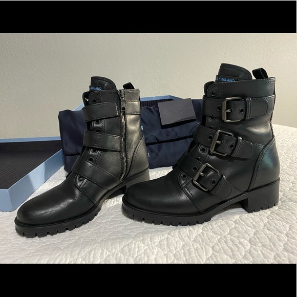 Prada Triple Buckle Combat Boot - Picture 5 of 10